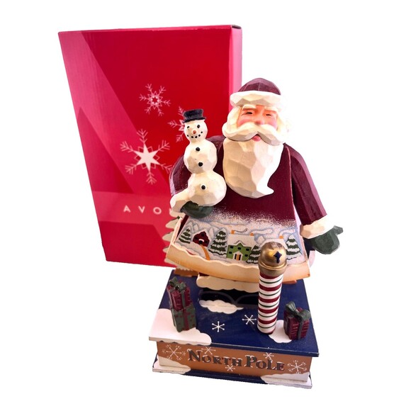 Avon Old St Nick Wooden Music Box Movement Christmas Santa Claus Holiday Decor - Picture 1 of 8